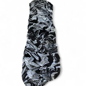 See You Monday Black and White Marble Body Con Dress